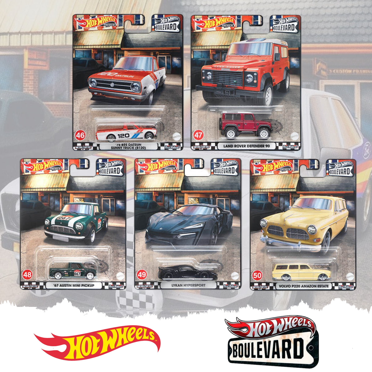 Hot Wheels Premium Boulevard Set of 5, GJT68-979K #46-#50