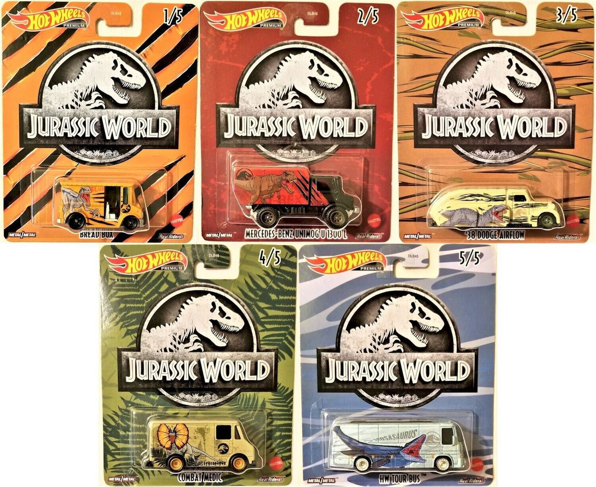 Hot Wheels Premium Pop Culture Jurassic World Set of 5, DLB45-979Q