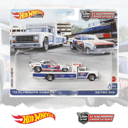 Hot Wheels Premium Car Culture Team Transport, FLF56 - HCR40 - Plymouth Cuda FC & Retro Rig