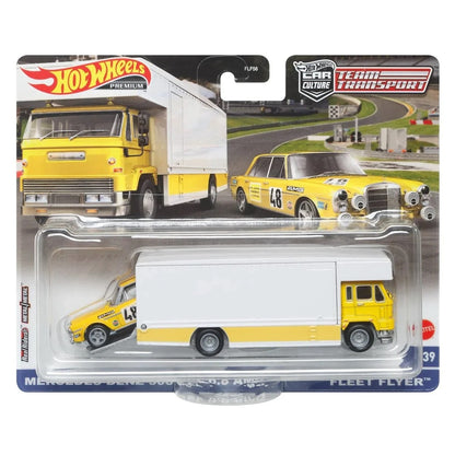 Hot Wheels Premium Car Culture Team Transport, FLF56 - HCR32 - 300 SEL AMG & Flyer
