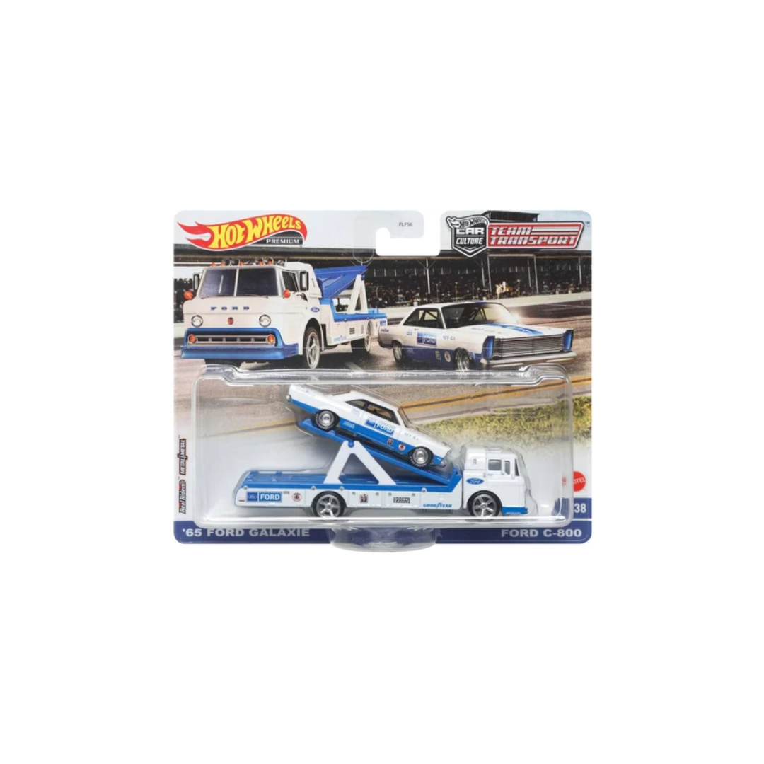 Hot Wheels Premium Car Culture Team Transport, FLF56 - HCR33 - '65 Ford Galaxie & Ford C-800