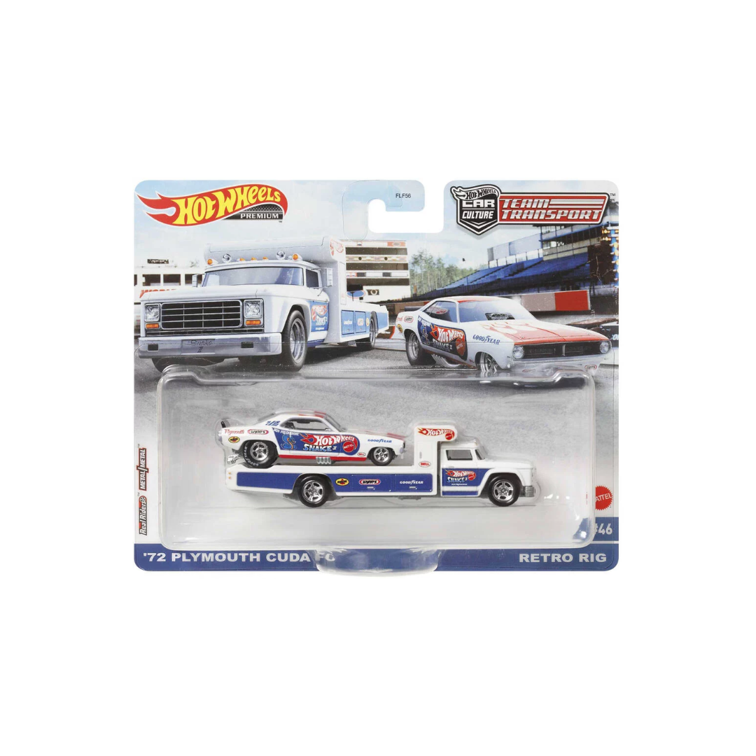 Hot Wheels Premium Car Culture Team Transport, FLF56 - HCR40 - Plymouth Cuda FC & Retro Rig