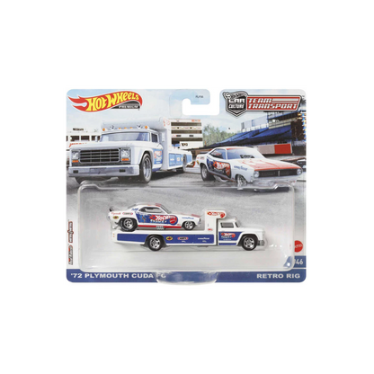 Hot Wheels Premium Car Culture Team Transport, FLF56 - HCR40 - Plymouth Cuda FC & Retro Rig