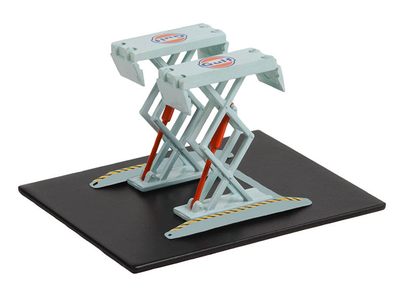 Greenlight Auto Body Shop - Automotive Double Scissor Lifts Series 1 - Gulf Oil - 16160-B 1:64