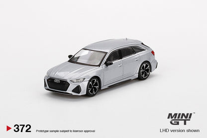 Mini GT Audi RS 6 Avant Carbon Black Edition Florett Silver - MGT00372 1:64