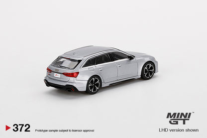 Mini GT Audi RS 6 Avant Carbon Black Edition Florett Silver - MGT00372 1:64