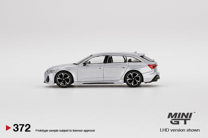 Mini GT Audi RS 6 Avant Carbon Black Edition Florett Silver - MGT00372 1:64
