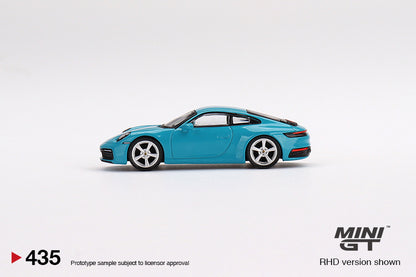 Mini GT Porsche 911 (992) Carrera S Miami Blue - MGT00435 1:64