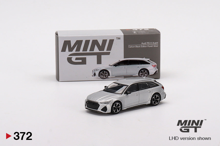 Mini GT Audi RS 6 Avant Carbon Black Edition Florett Silver - MGT00372 1:64