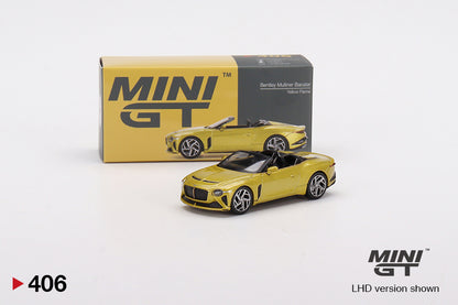 Mini GT Bentley Mulliner Bacalar Yellow Flame - MGT00406 1:64