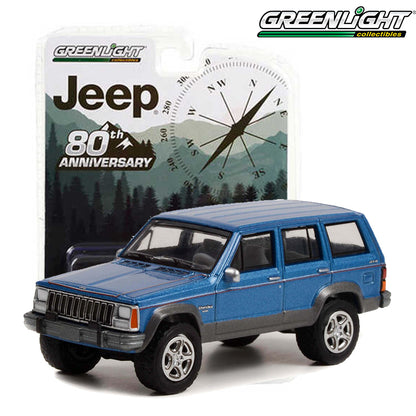 Greenlight Anniversary Collection Series 14 - 1991 Jeep Cherokee, Jeep 80th Anniversary - 28100-D 1:64