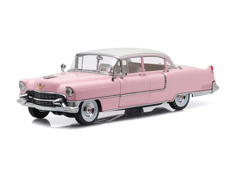 Greenlight 1955 Cadillac Fleetwood Series 60 - Pink with White Roof - 30396 1:64