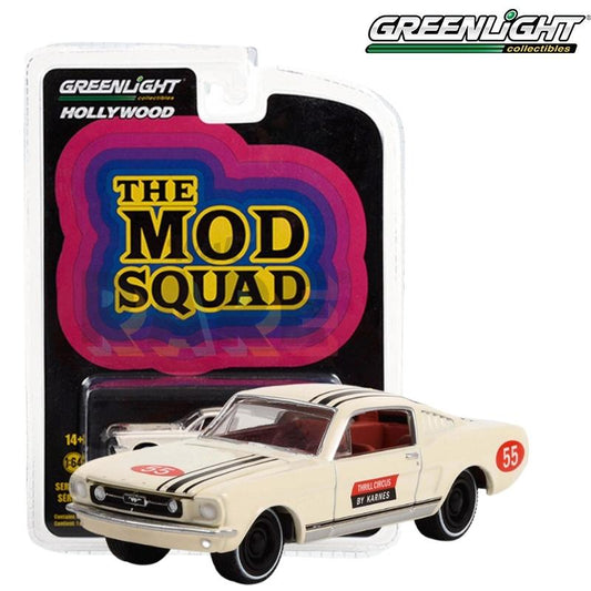 Greenlight Hollywood Series 36 - 1967 Ford Mustang Fastback #55, Thrill Circus by Karnes, The Mod Squad (TV Series 1968-1973) - 44960-A 1:64