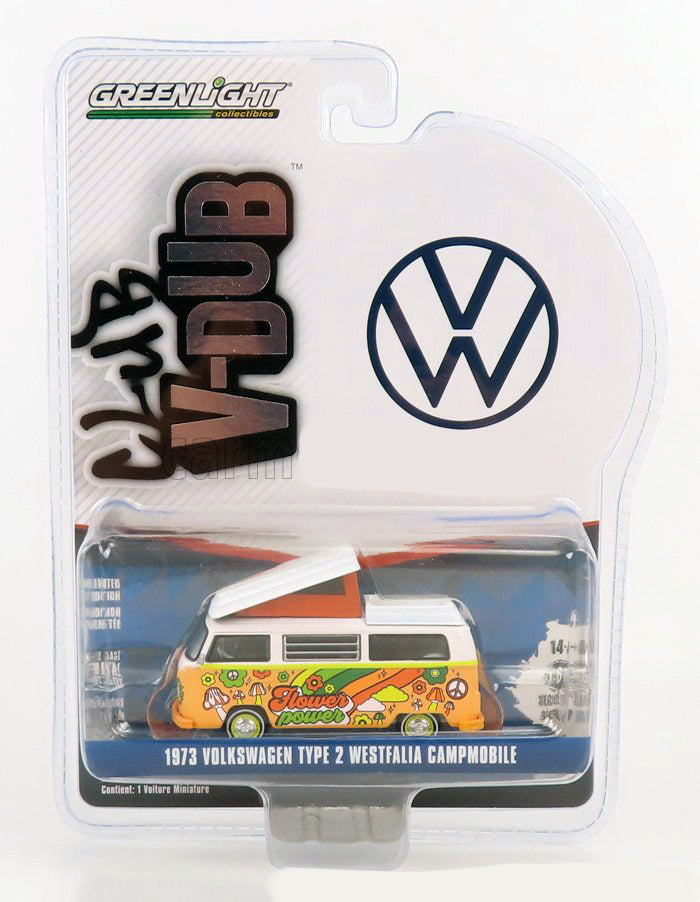 Greenlight Club Vee Dub Series 14 - Flower Power - 1973 Volkswagen Type 2 Westfalia Campmobile - 36050-C 1:64