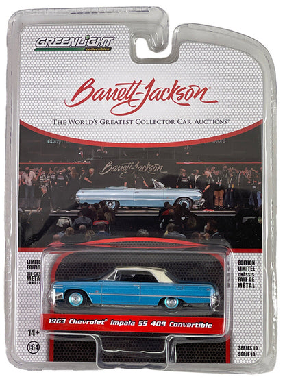 Greenlight Barrett Jackson Scottsdale Edition Series 10 - 1963 Chevrolet Impala SS 409 Convertible -37260-B 1:64
