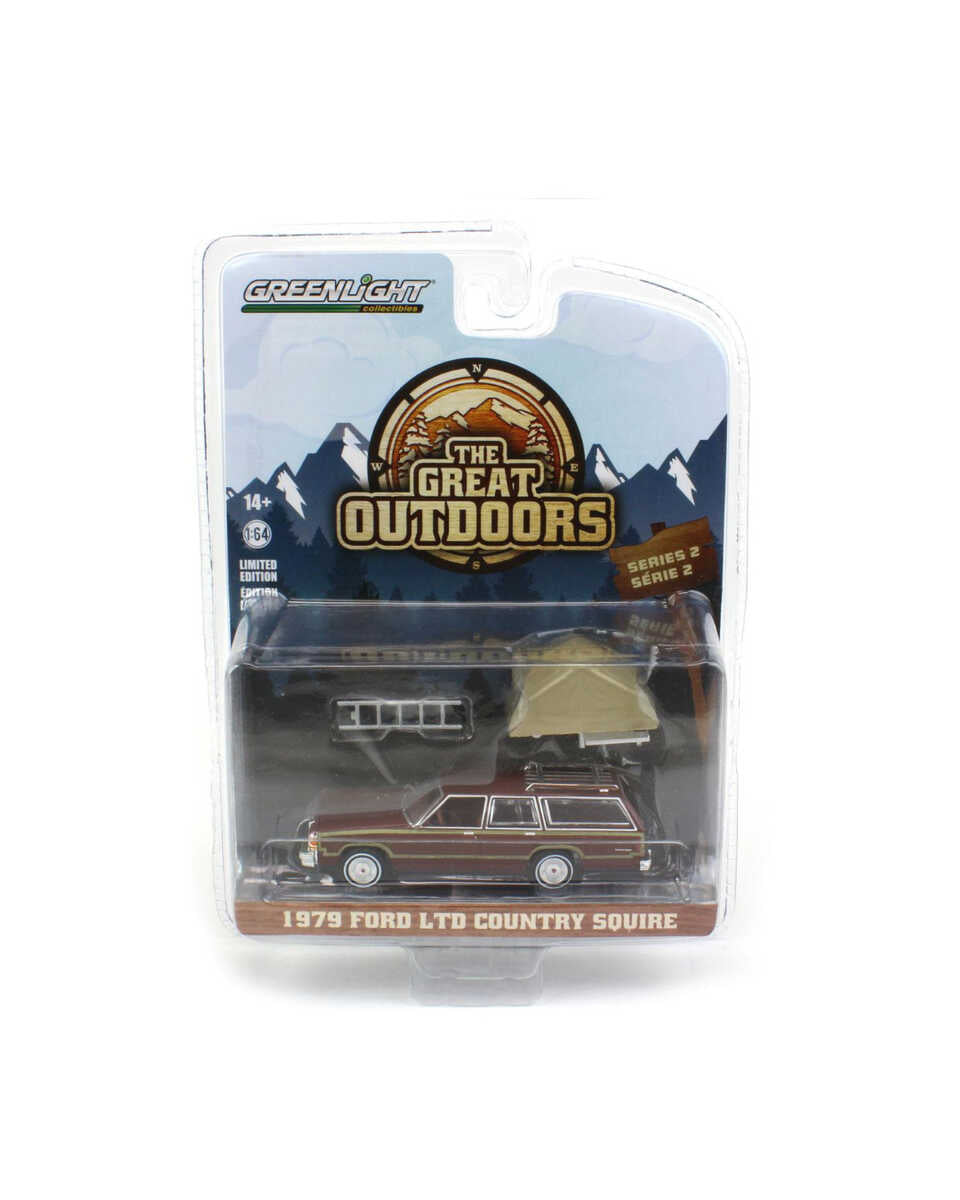 Greenlight The Great Outdoors Series 2 - 1979 Ford LTD Country Squire with Camp'otel Cartop Sleeper Tent - 38030-C 1:64