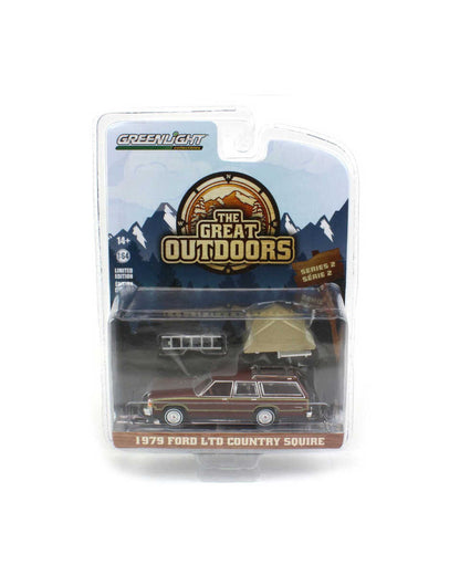 Greenlight The Great Outdoors Series 2 - 1979 Ford LTD Country Squire with Camp'otel Cartop Sleeper Tent - 38030-C 1:64