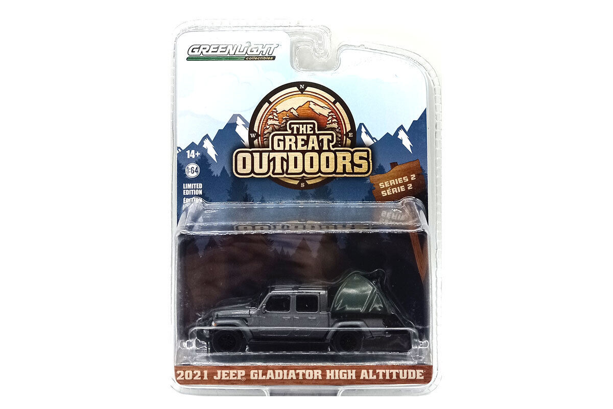 Greenlight The Great Outdoors Series 2 - 2021 Jeep Gladiator High Altitude with Modern Truck Bed Tent - 38030-E 1:64