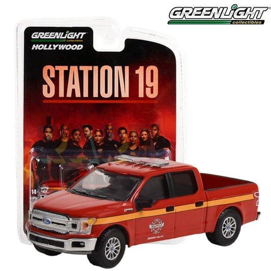 Greenlight Hollywood Series 36 - 2018 Ford F-150 SuperCrew, Seattle Fire Dept, Station 19 (TV Series, 2018-Current) - 44960-F 1:64