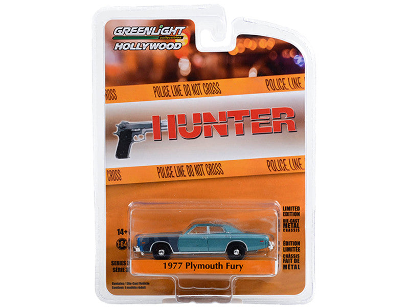 Greenlight Hollywood Series 36 - 1977 Plymouth Fury, Sergeant Rick Hunter's, Hunter (TV Series 1984-91) - 44960-B 1:64