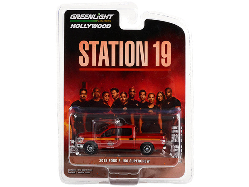 Greenlight Hollywood Series 36 - 2018 Ford F-150 SuperCrew, Seattle Fire Dept, Station 19 (TV Series, 2018-Current) - 44960-F 1:64