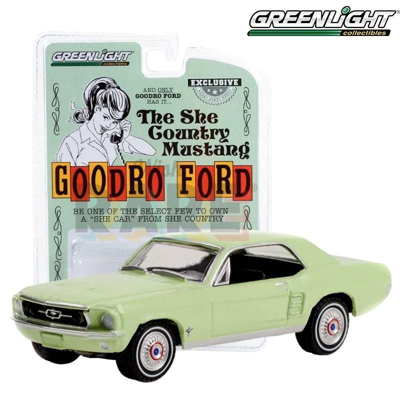 Greenlight Bill Goodro Ford Series - 1967 Ford Mustang Coupe "She Country Special" in Limelite Green - 30353 1:64