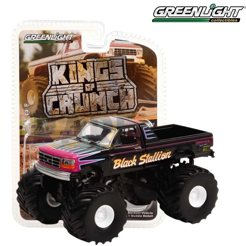 Greenlight Kings of Crunch Series 11  - Black Stallion - 1992 Ford F-250 Monster Truck - 49110-E 1:64