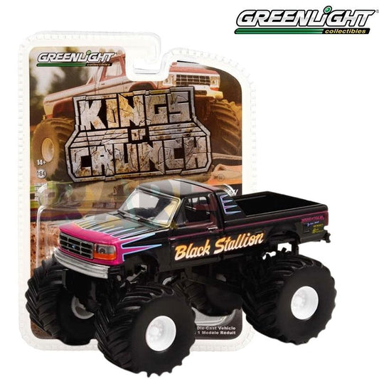 Greenlight Kings of Crunch Series 11  - Black Stallion - 1992 Ford F-250 Monster Truck - 49110-E 1:64
