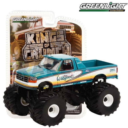 Greenlight Kings of Crunch Series 11  - Wildfoot - 1993 Ford F-250 Monster Truck - 49110-F 1:64