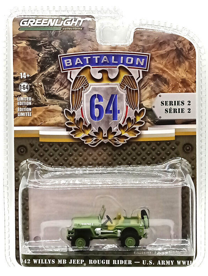 Greenlight Battalion 64 Series 2 - U.S. Army World War II - Rough Rider Jeep - 61020-A 1:64