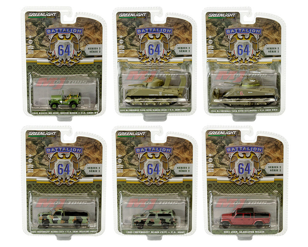 Greenlight Battalion 64 Series 2 - U.S. Army World War II - Rough Rider Jeep - 61020-A 1:64