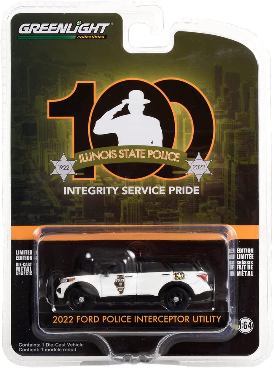 Greenlight Anniversary Collection Series 14 - 2022 Ford Police Interceptor Utility, Illinois State Police 100th Anniversary - 28100-F 1:64