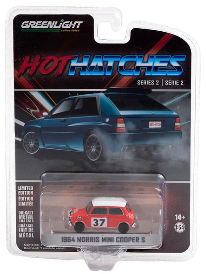 Greenlight Hot Hatches Series 2 - 1964 Monte Carlo Rally #37 - 1964 Morris Mini Cooper S - 63020-A 1:64