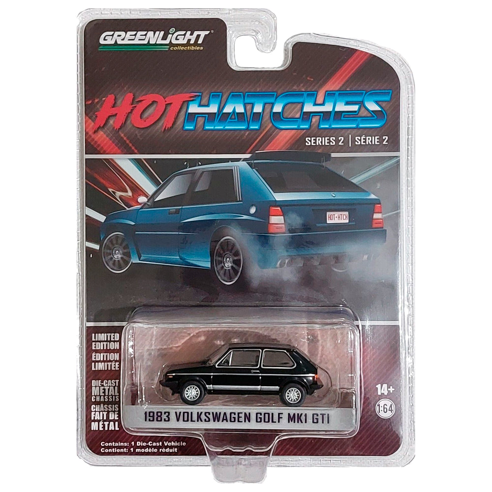 Greenlight Hot Hatches Series 2 - 1983 Volkswagen Golf Mk 1 GTI in Black - 63020-D 1:64