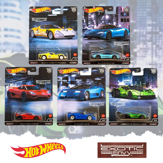 Hot Wheels Premium Car Culture Exotic Envy Set of 5, FPY86-978M