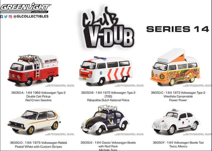 Greenlight Club Vee Dub Series 14 - Flower Power - 1973 Volkswagen Type 2 Westfalia Campmobile - 36050-C 1:64