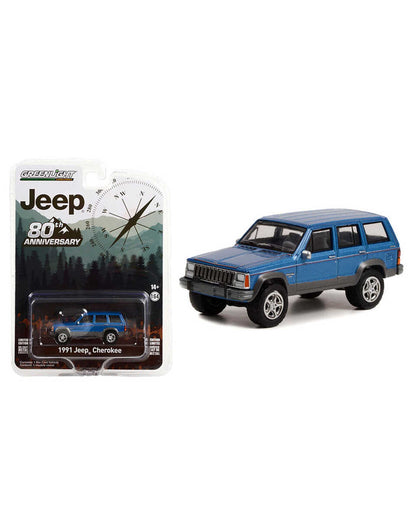 Greenlight Anniversary Collection Series 14 - 1991 Jeep Cherokee, Jeep 80th Anniversary - 28100-D 1:64