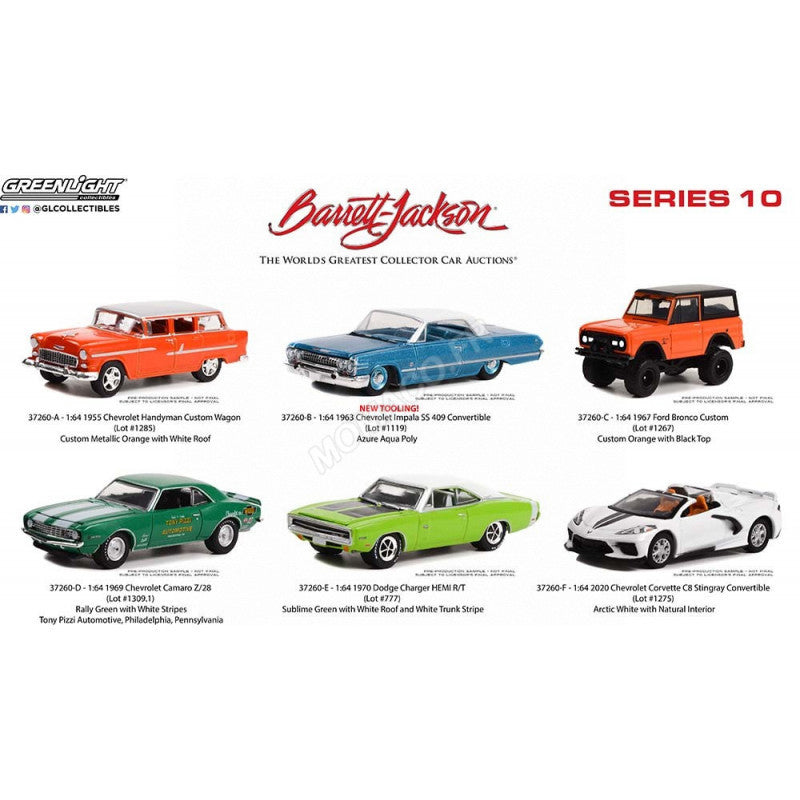 Greenlight Barrett Jackson Scottsdale Edition Series 10 - Tony Pizzi Automotive 1969 Chevrolet Camaro -37260-D 1:64