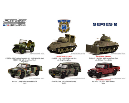 Greenlight Battalion 64 Series 2 - U.S. Army World War II - Rough Rider Jeep - 61020-A 1:64