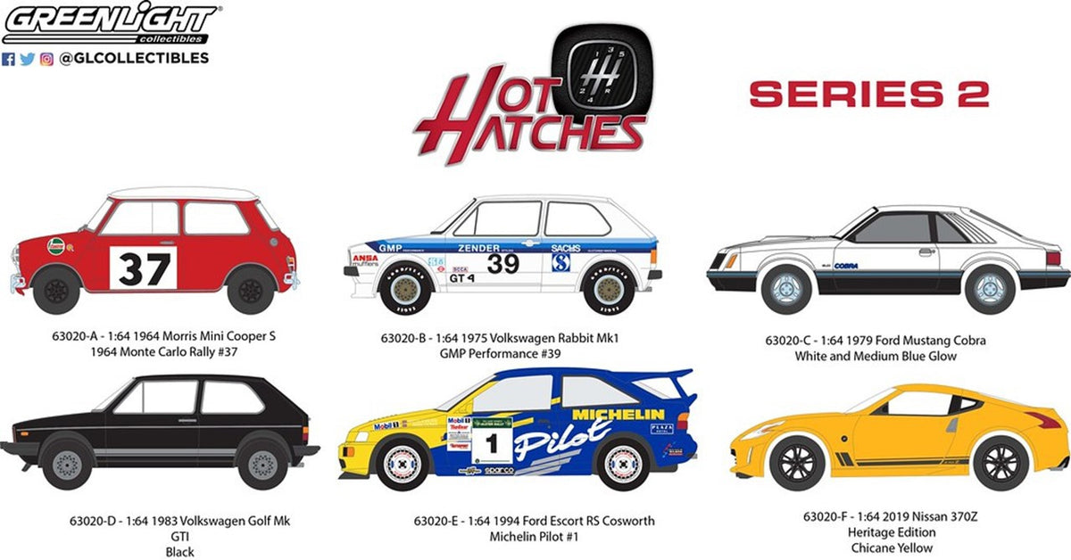 Greenlight Hot Hatches Series 2 - 1964 Monte Carlo Rally #37 - 1964 Morris Mini Cooper S - 63020-A 1:64