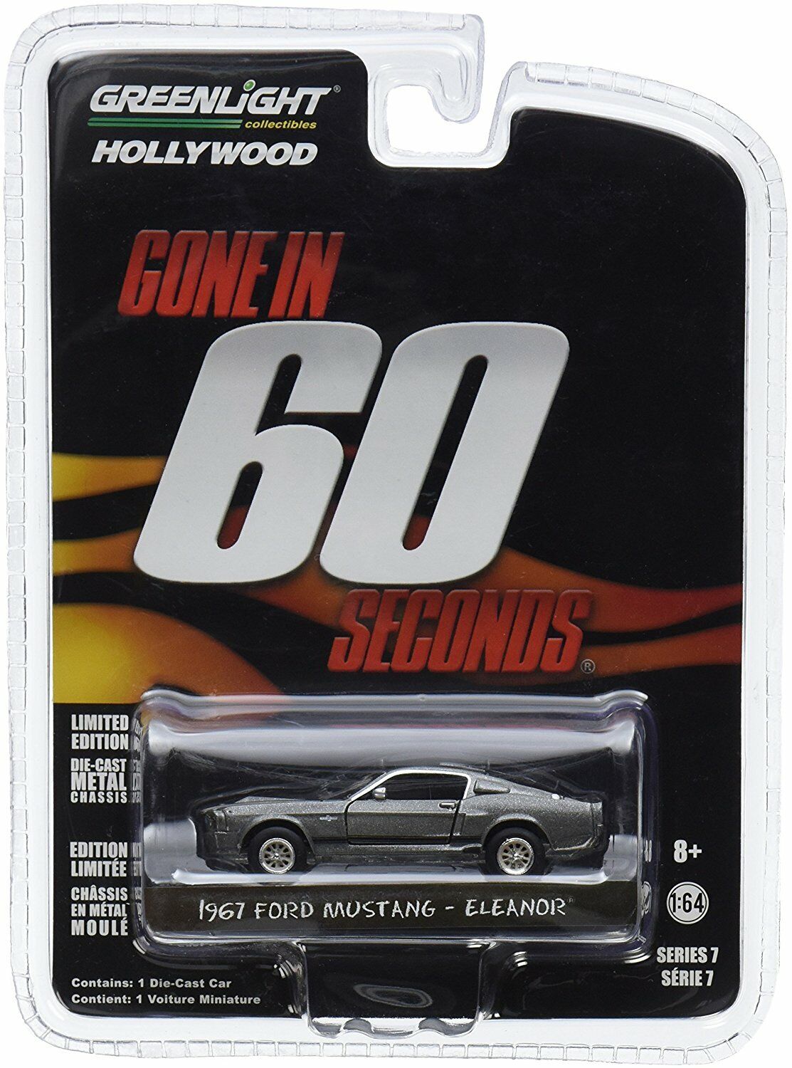 Greenlight Hollywood Series Assortment - Gone in Sixty Seconds (2000)-1967 Custom Ford Mustang "Eleanor" Solid Pack - 44742 1:64