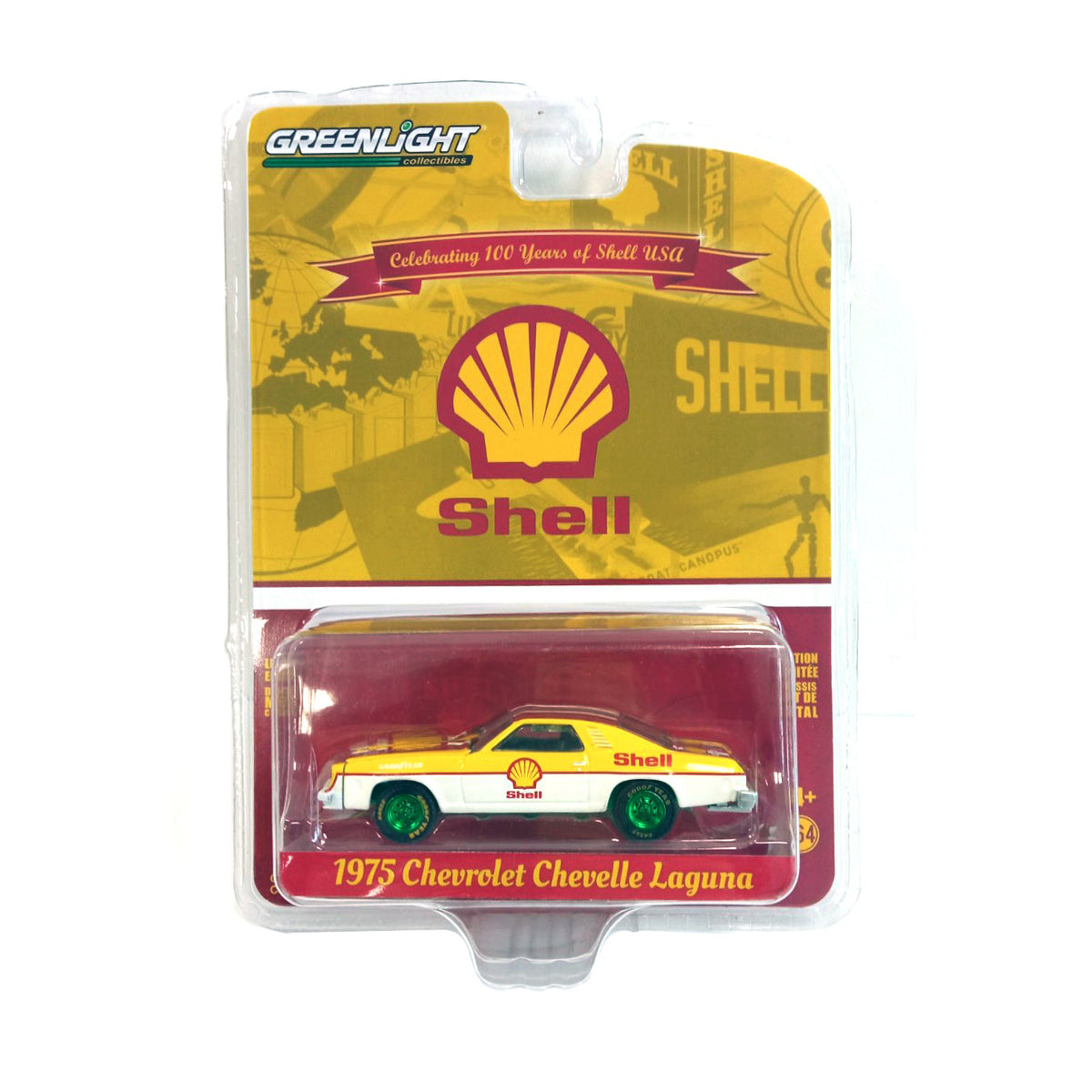Greenlight Anniversary Collection Series 14 -  CHASE1975 Chevrolet Chevelle Laguna, Shell Oil 100th Anniversary - 28100-B 1:64