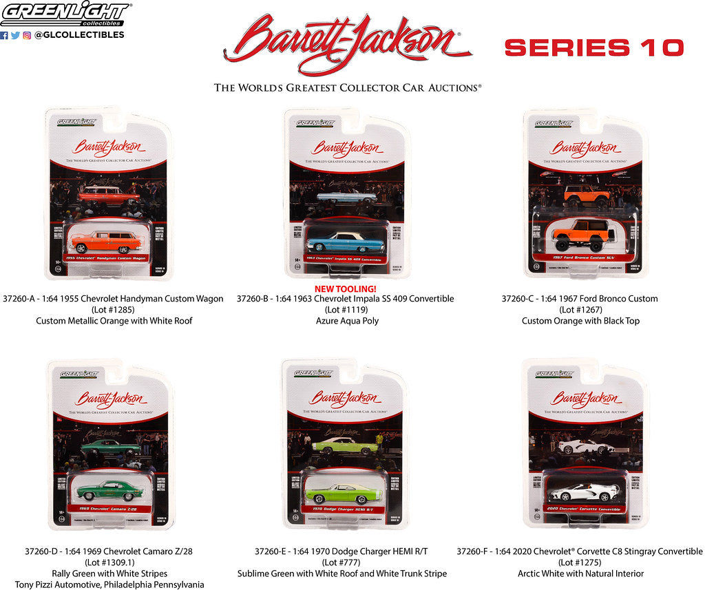Greenlight Barrett Jackson Scottsdale Edition Series 10 - 1955 Chevrolet Handyman Custom Wagon -37260-A 1:64